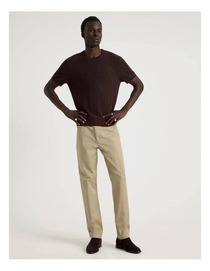 Slim Fit 5 Pocket Pant in Beige image 5