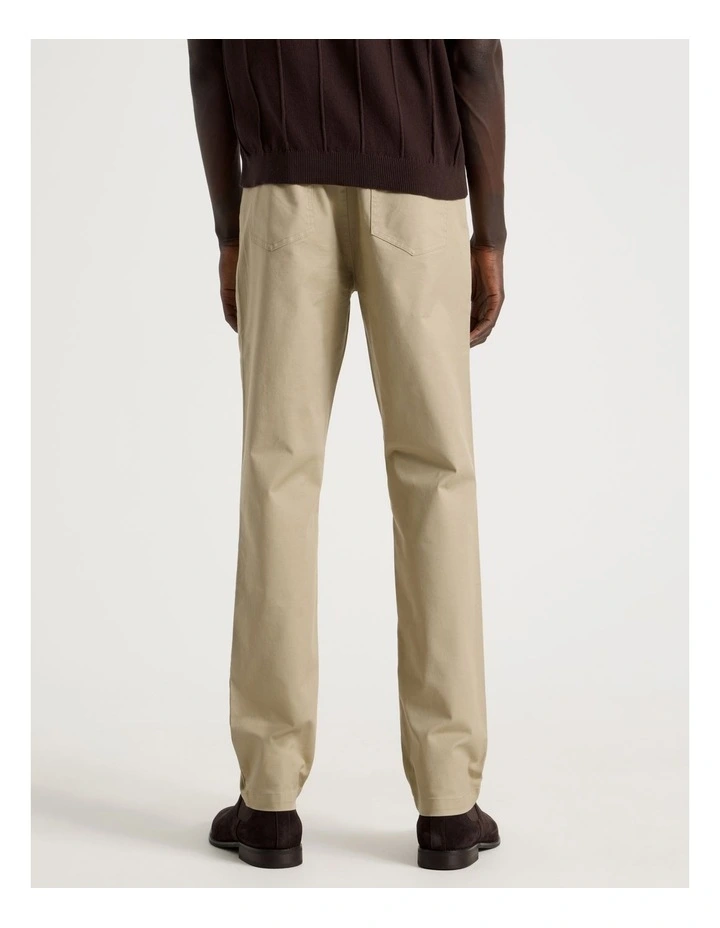 Slim Fit 5 Pocket Pant in Beige image 6