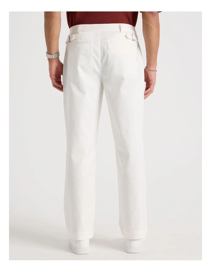 Tapered Pleat Front Trouser in Ecru image 6