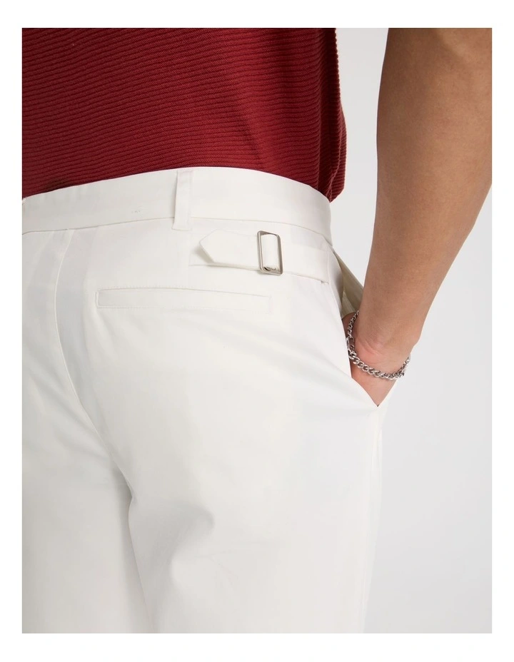 Tapered Pleat Front Trouser in Ecru image 7