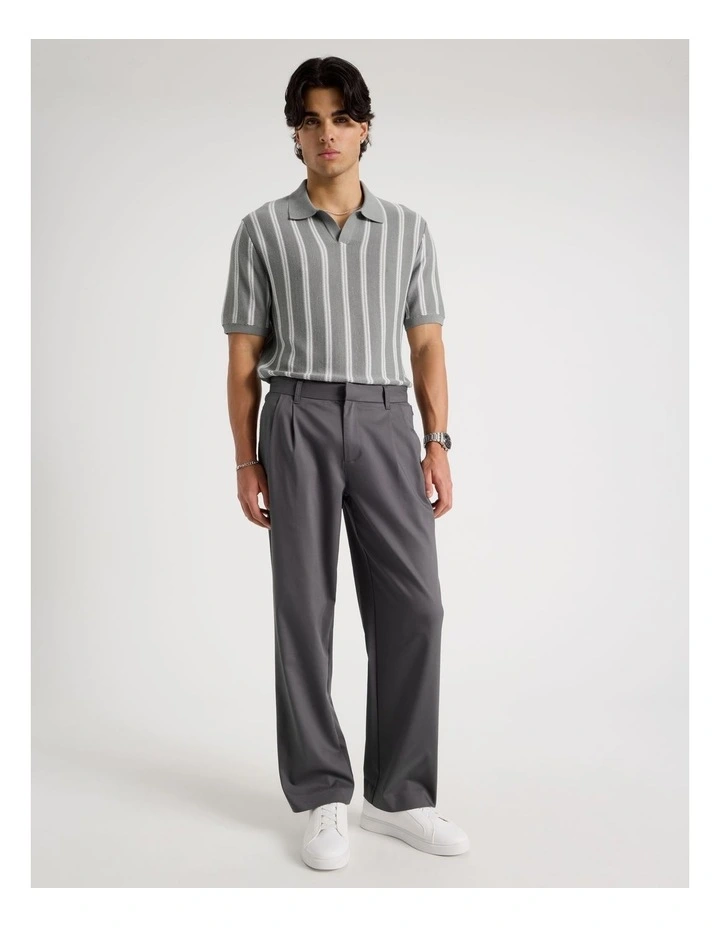 Tapered Pleat Front Trouser in Charcoal image 1