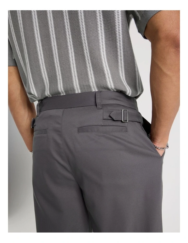 Tapered Pleat Front Trouser in Charcoal image 7