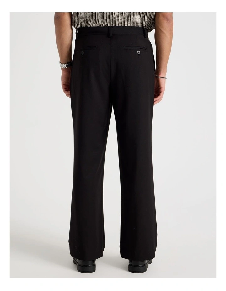 Wide Leg Pleated Trousers in Black image 5
