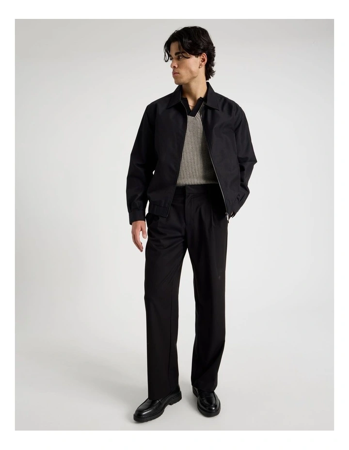 Wide Leg Pleated Trousers in Black image 7