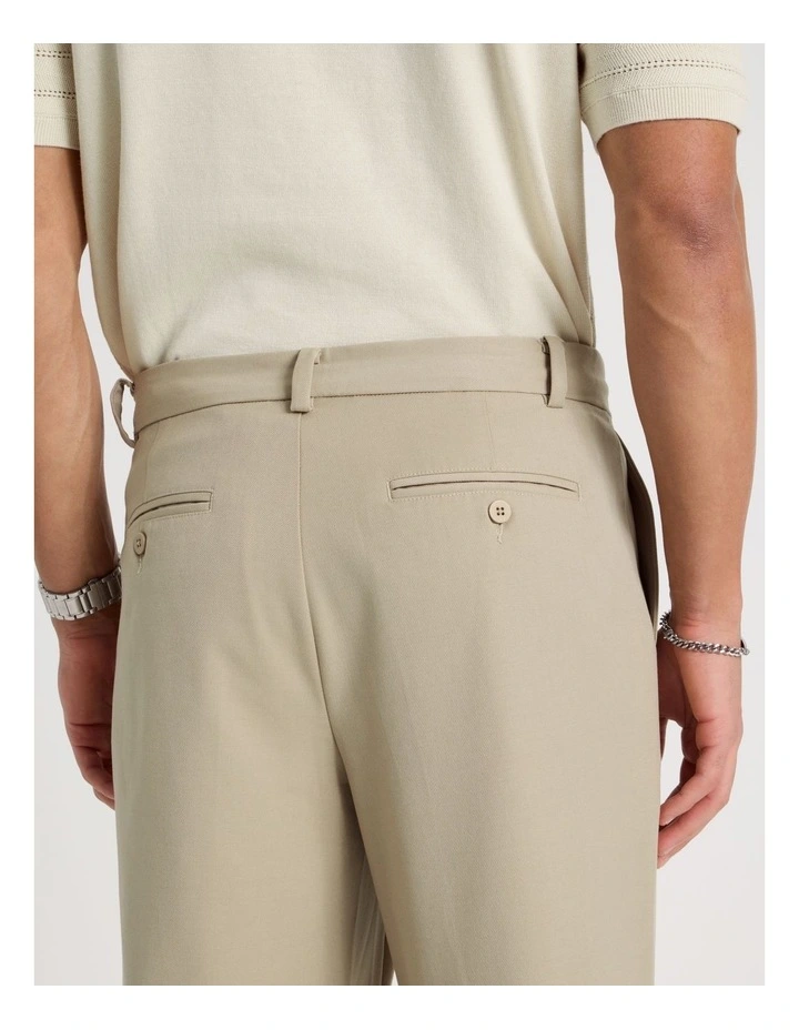 Wide Leg Pleated Trousers in Beige image 6