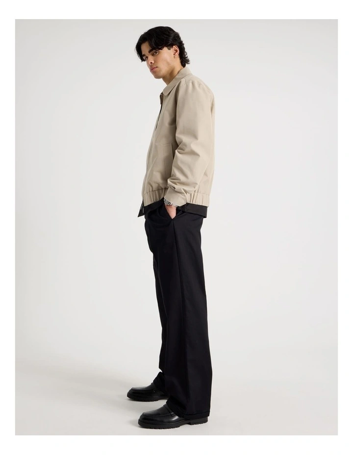 Wide Leg Cotton Drill Pant in Black image 3