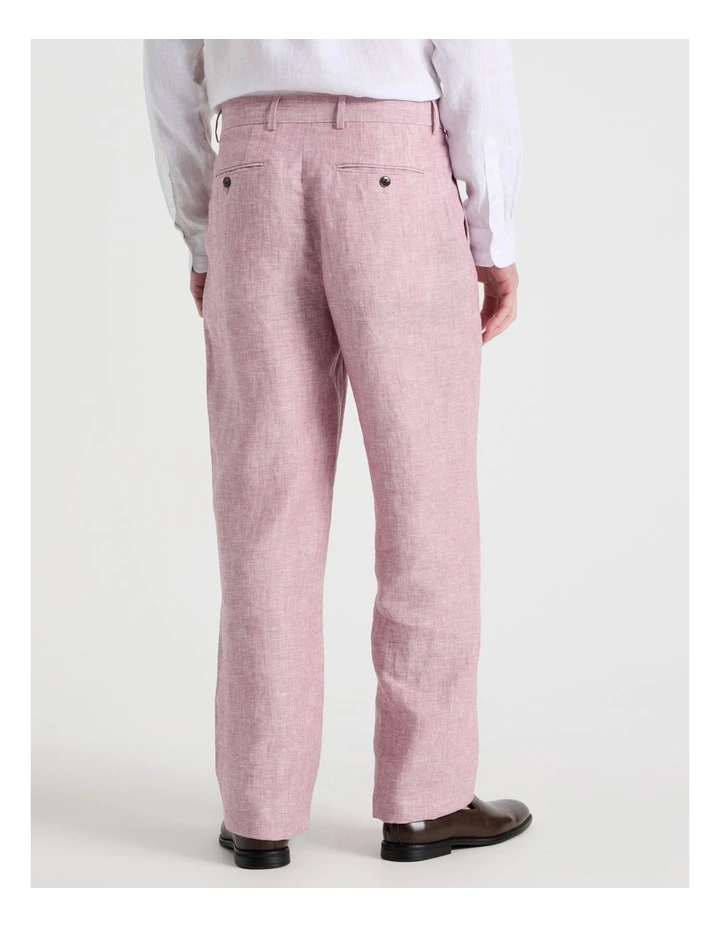Slim Fit Linen Pants in Lilac image 4