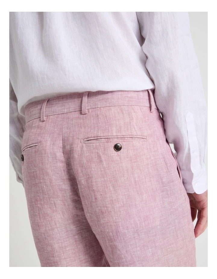 Slim Fit Linen Pants in Lilac image 5