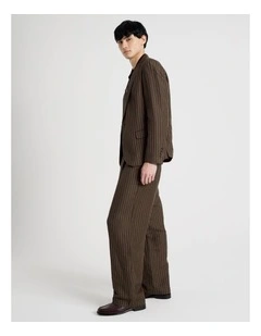 Tailored Pinstripe Trouser in Chocolate