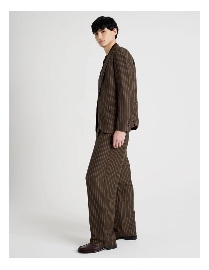 Tailored Pinstripe Trouser in Chocolate image 1