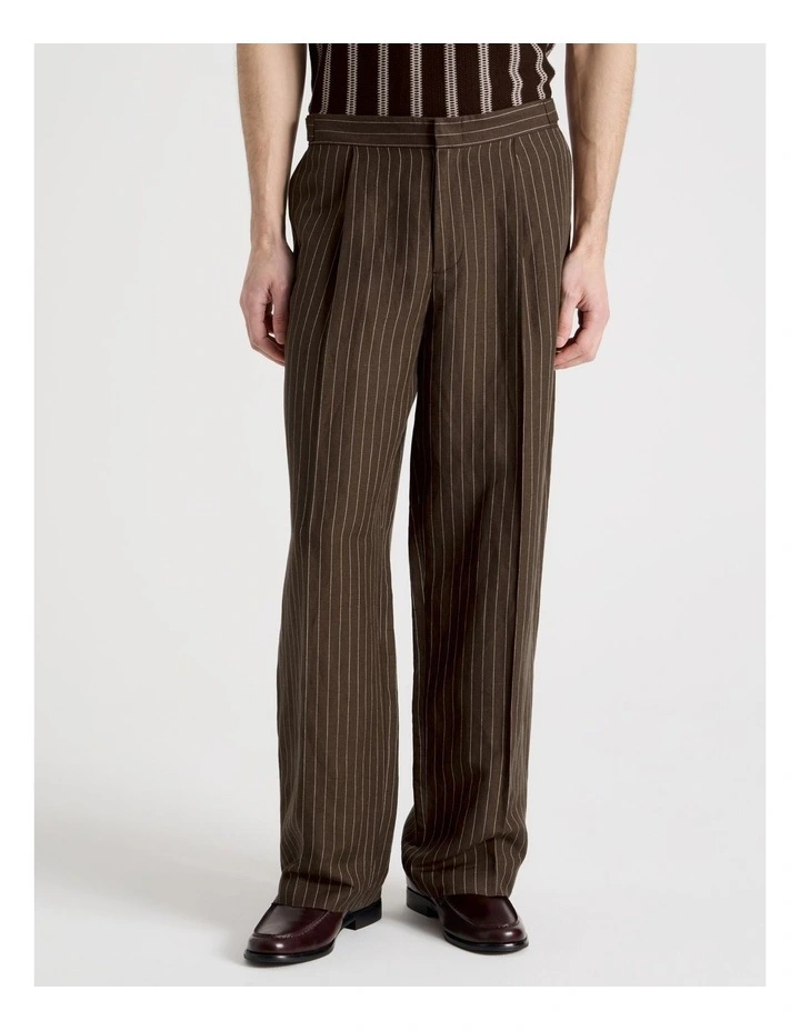 Tailored Pinstripe Trouser in Chocolate image 2