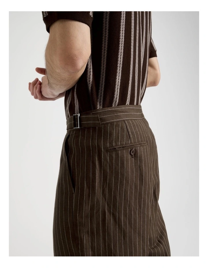 Tailored Pinstripe Trouser in Chocolate image 4
