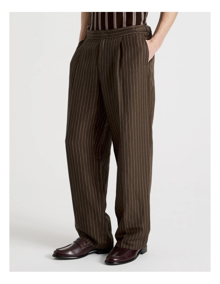 Tailored Pinstripe Trouser in Chocolate image 5