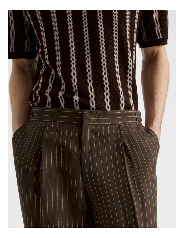 Tailored Pinstripe Trouser in Chocolate image 7