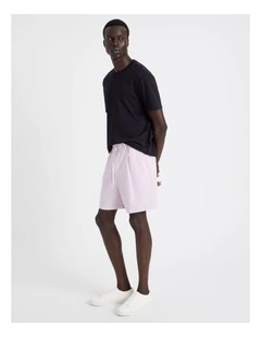 Drawstring Cotton Blend Shorts in Pink