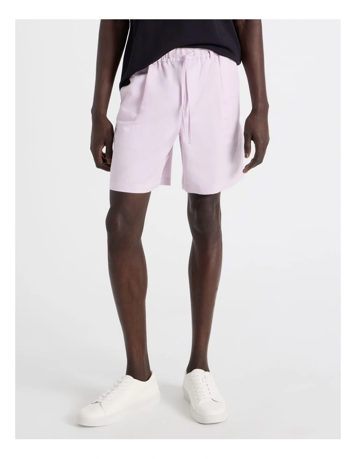 Drawstring Cotton Blend Shorts in Pink image 2