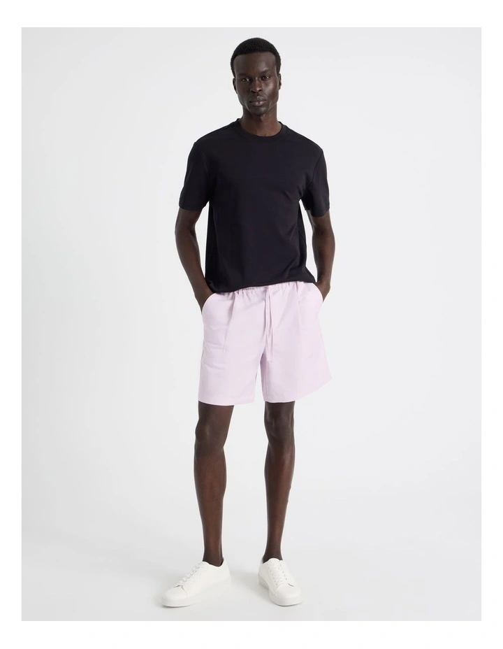 Drawstring Cotton Blend Shorts in Pink image 3