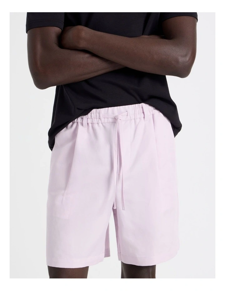 Drawstring Cotton Blend Shorts in Pink image 4