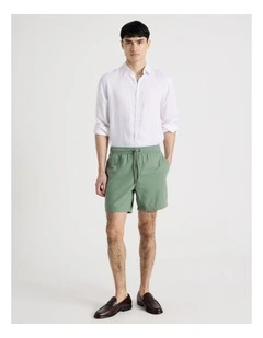 Cotton Canvas Shorts in Green