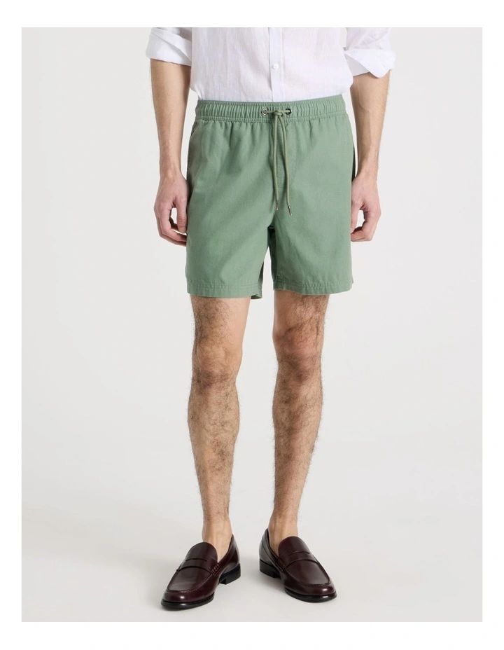 Cotton Canvas Shorts in Green image 2