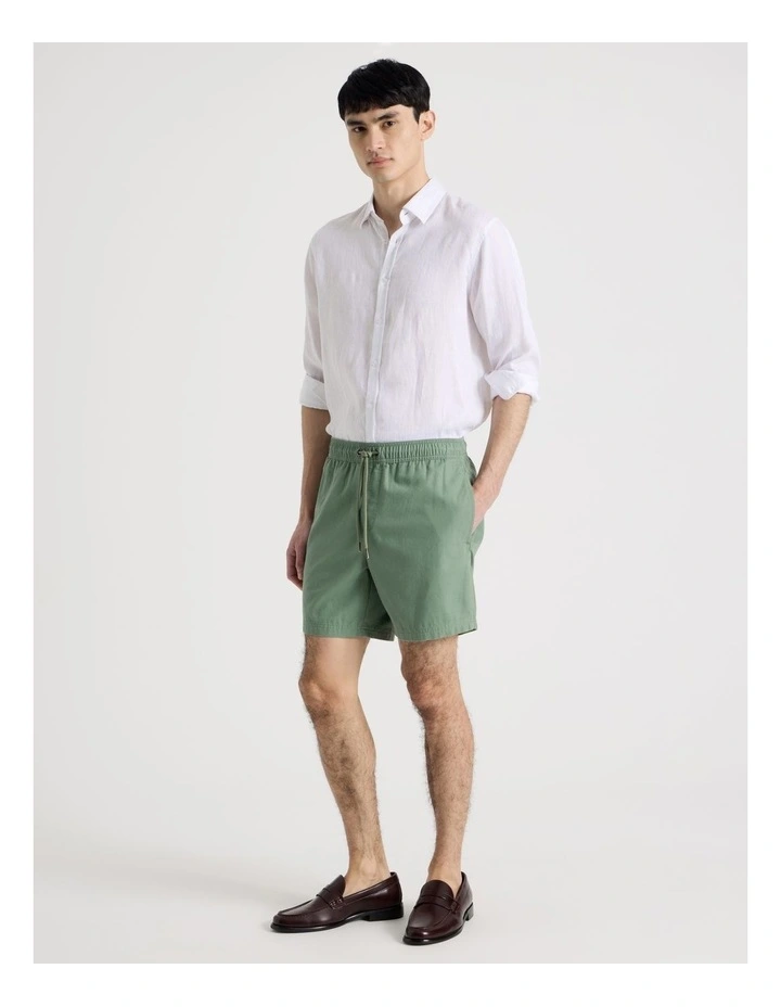 Cotton Canvas Shorts in Green image 4