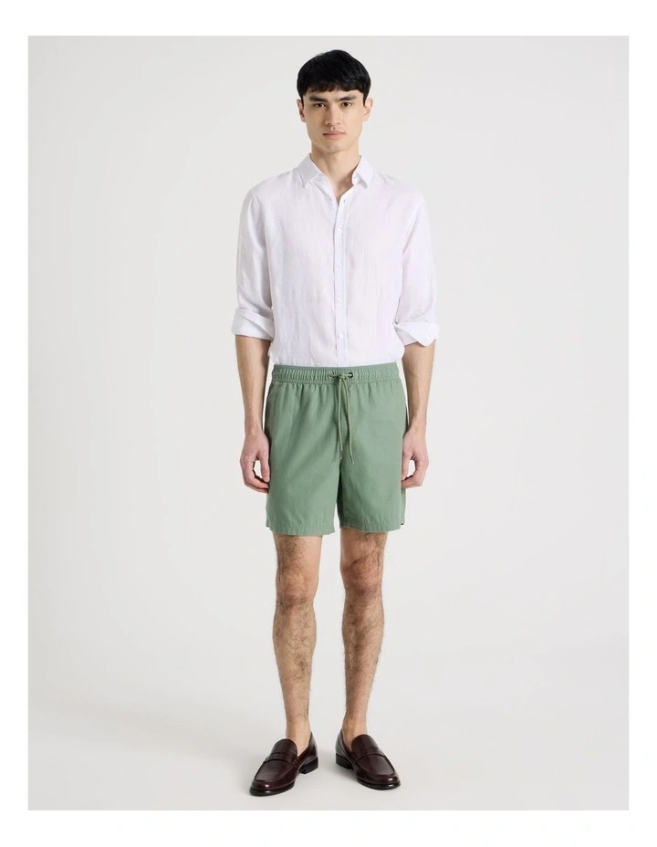 Cotton Canvas Shorts in Green image 7
