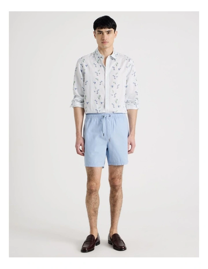 Cotton Canvas Shorts in Light Blue image 3