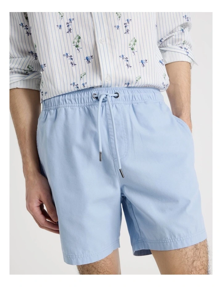 Cotton Canvas Shorts in Light Blue image 4