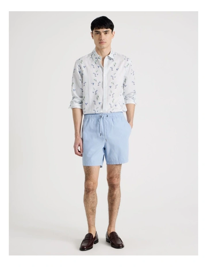 Cotton Canvas Shorts in Light Blue image 7