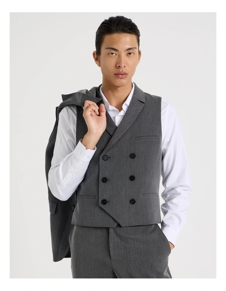Double Breasted Vest in Grey image 1