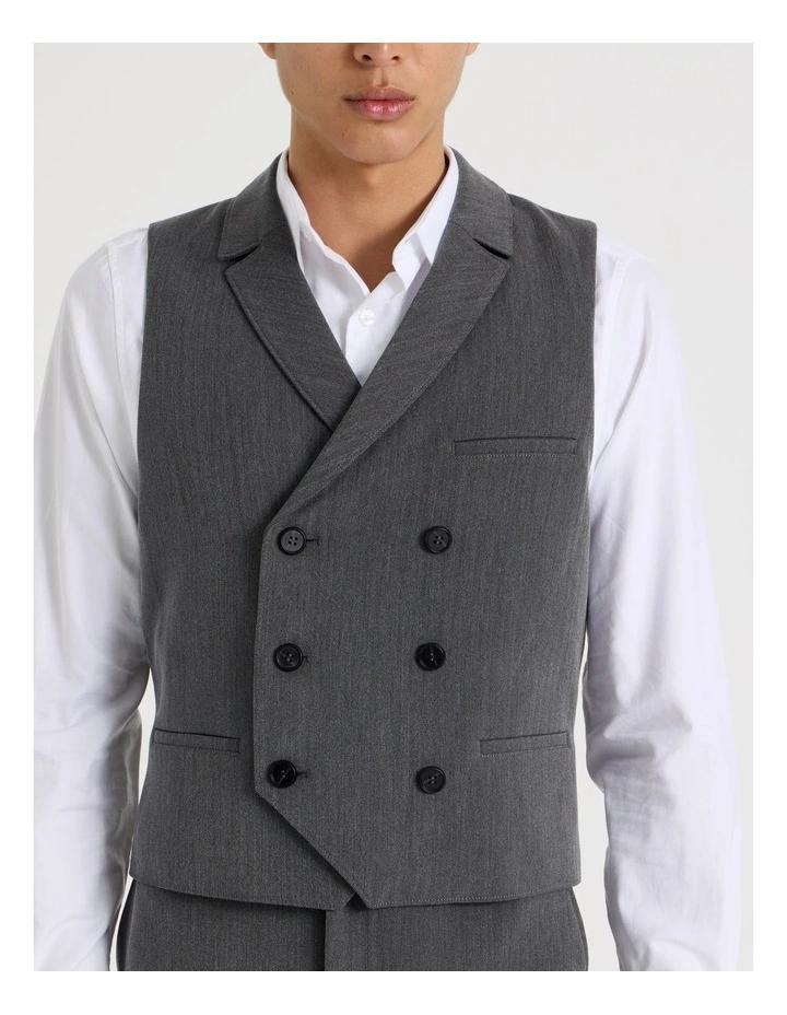 Double Breasted Vest in Grey image 3