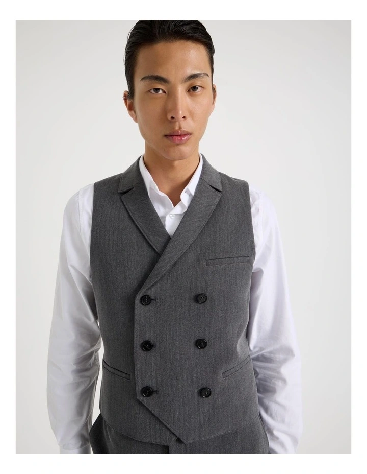 Double Breasted Vest in Grey image 4