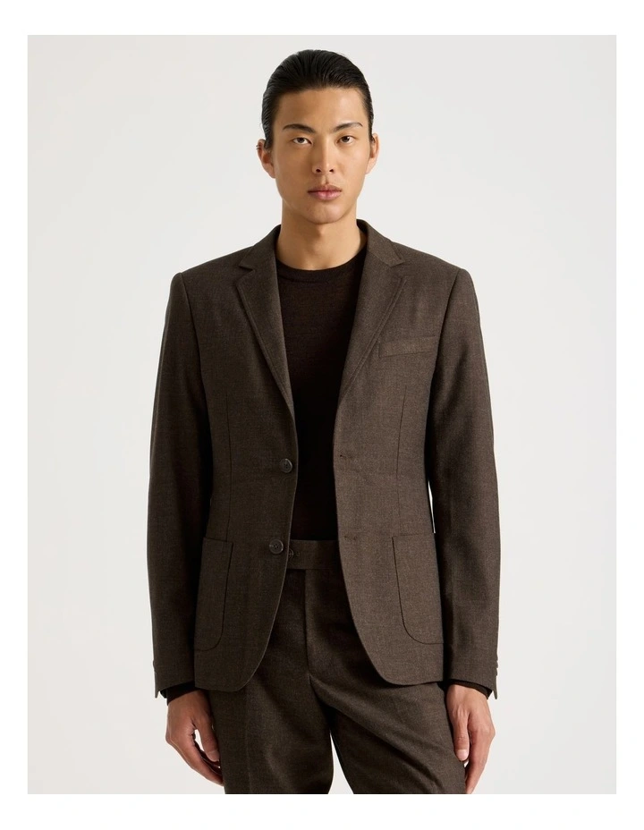 Single Breasted Blazer in Brown image 1