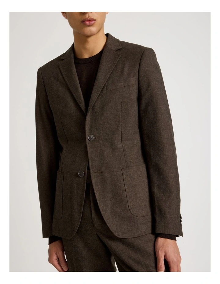 Single Breasted Blazer in Brown image 4