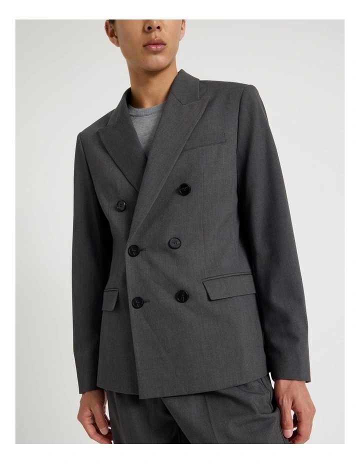 Double Breasted Blazer in Grey image 3