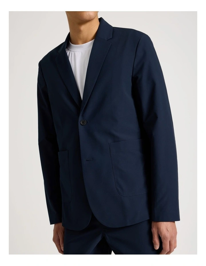 Single Breasted Tech Travel Blazer in Navy image 3