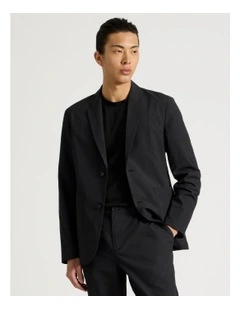 Single Breasted Tech Travel Blazer in Black