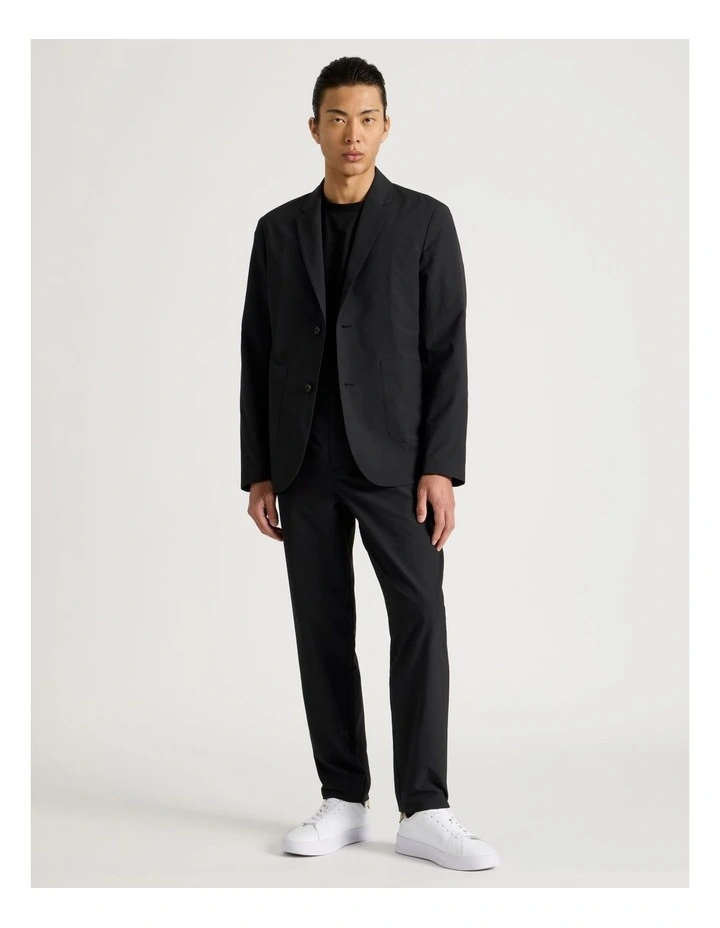 Single Breasted Tech Travel Blazer in Black image 2