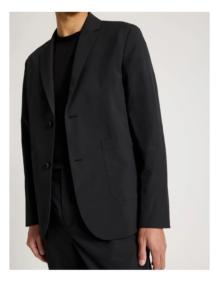 Single Breasted Tech Travel Blazer in Black image 4