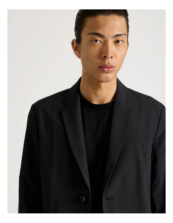 Single Breasted Tech Travel Blazer in Black image 7