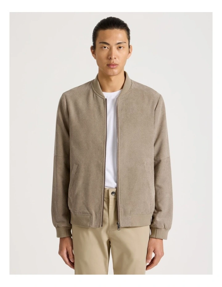 Birdseye Bomber Jacket in Brown image 2
