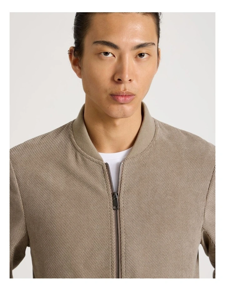 Birdseye Bomber Jacket in Brown image 3