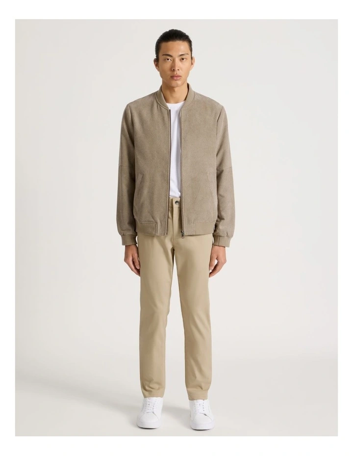 Birdseye Bomber Jacket in Brown image 4