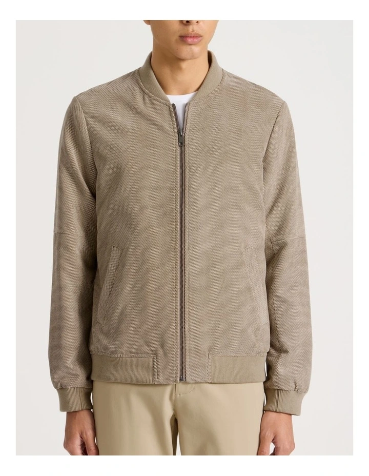 Birdseye Bomber Jacket in Brown image 5