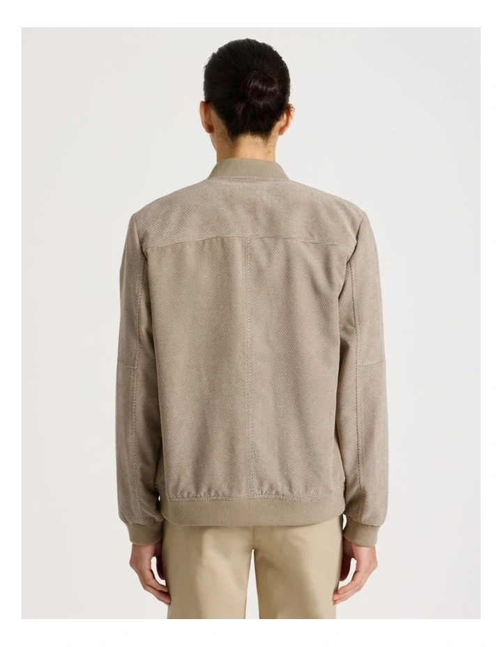 Birdseye Bomber Jacket in Brown image 6