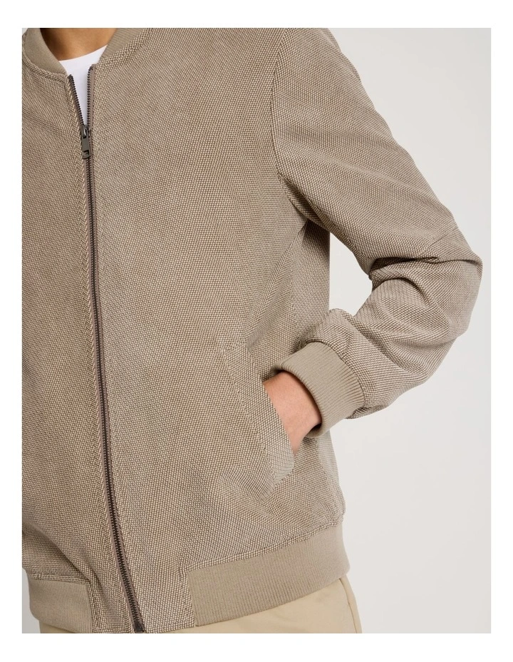 Birdseye Bomber Jacket in Brown image 7