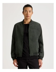 Birdseye Bomber Jacket in Green