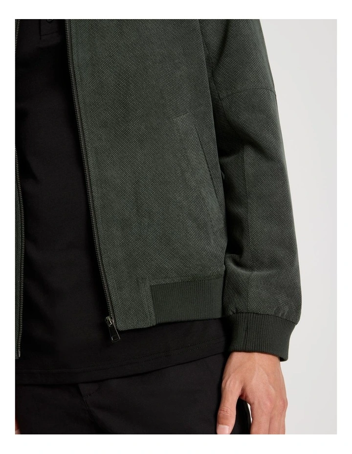 Birdseye Bomber Jacket in Green image 4