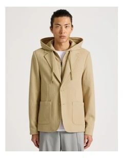 Hooded Sweat Jacket in Beige