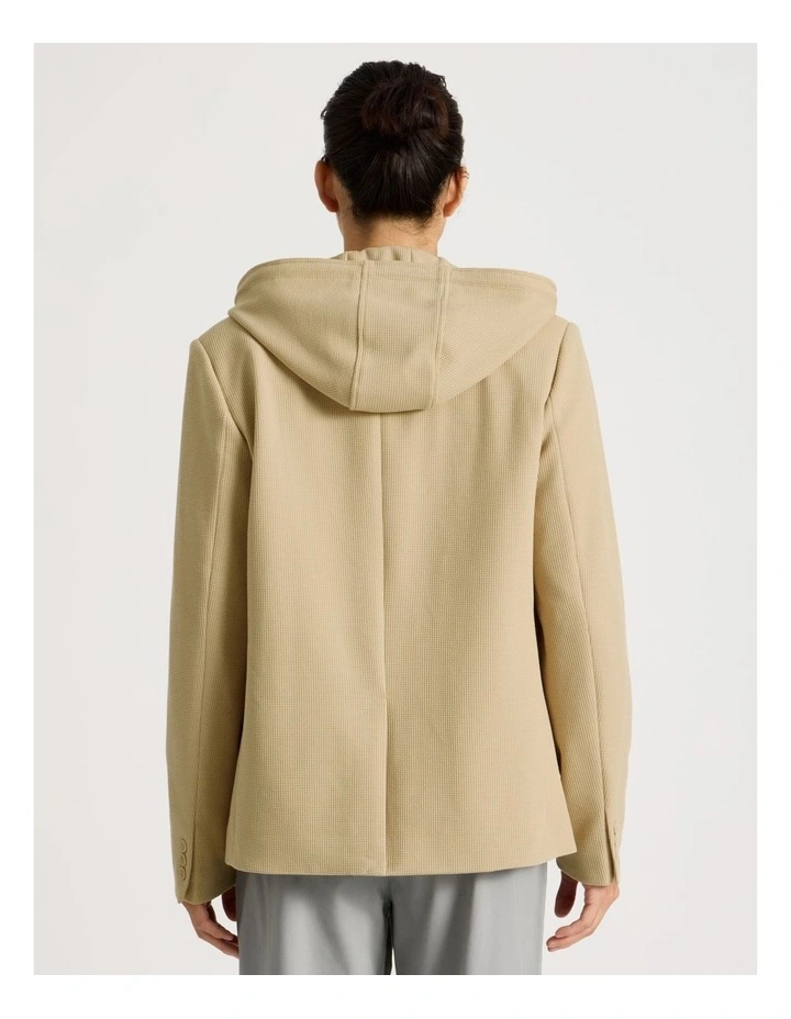 Hooded Sweat Jacket in Beige image 6